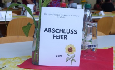 Abschlussfeier BFS Eine Programmkarte zum Ablauf der Feier.